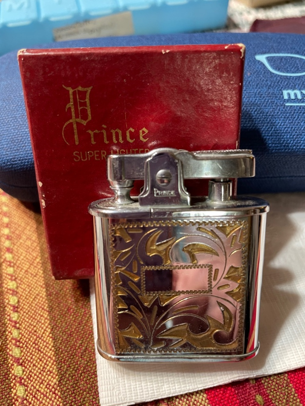 Prince Silver and Gold Decorative Table Lighter